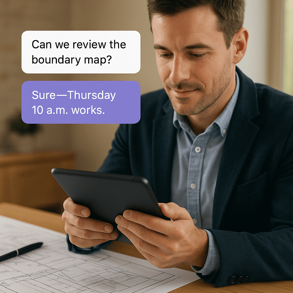 AI receptionist for zoning and surveying firms
