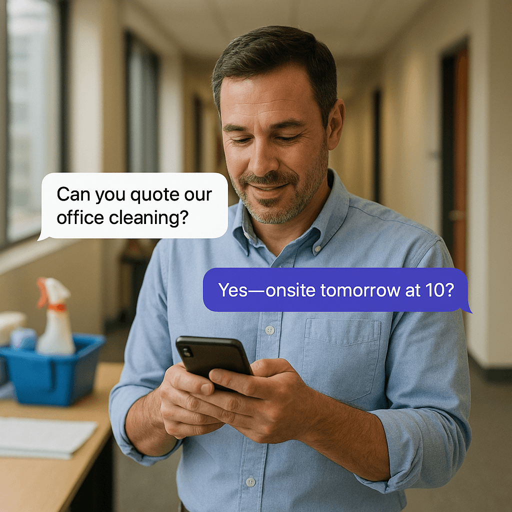 AI receptionist for janitorial service companies