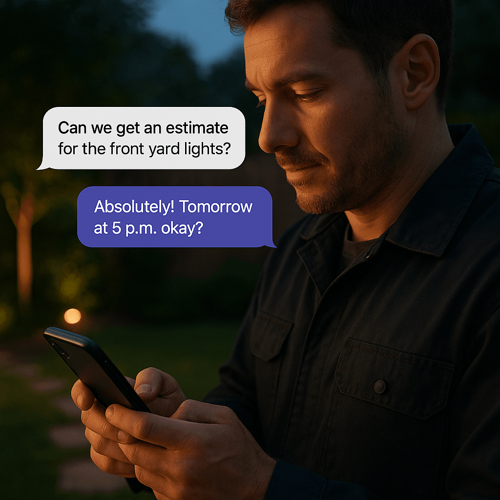 AI receptionist for outdoor lighting companies