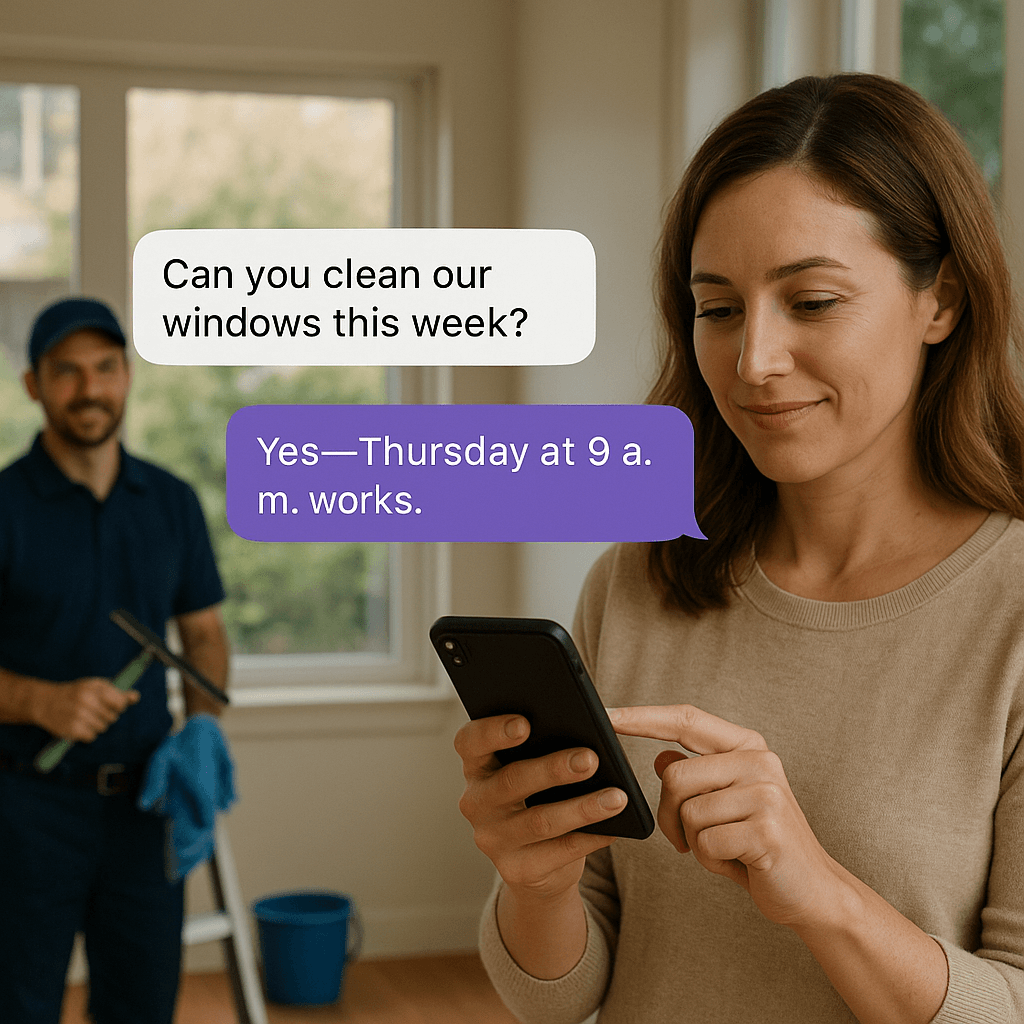AI receptionist for window cleaning businesses